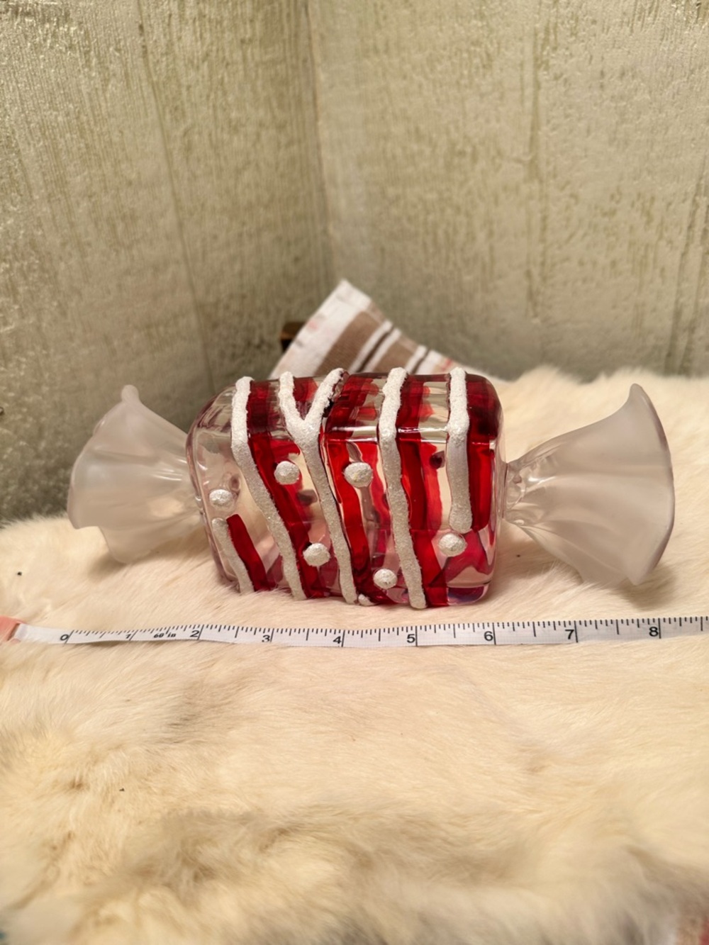 Decorative Red Glass Candy Sculpture